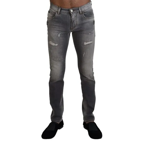 Dolce & Gabbana Gray Washed Cotton Skinny Denim Jeans
          
      NWT