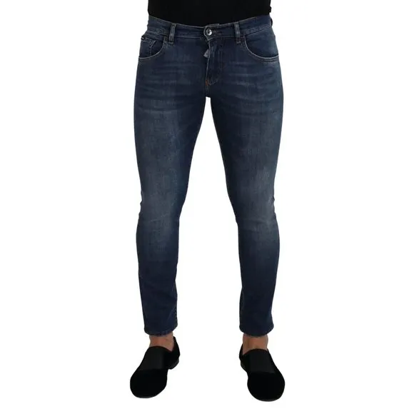Dolce & Gabbana Blue Washed Cotton Skinny Men Denim Jeans
          
      NWT
