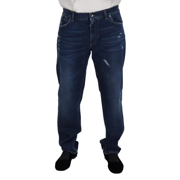Dolce & Gabbana Blue Washed Cotton Casual Denim Jeans
          
      NWT