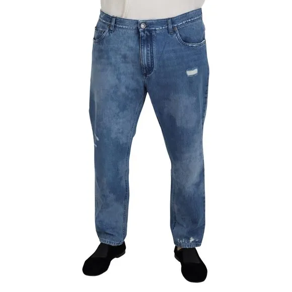 Dolce & Gabbana Blue Washed Cotton Casual Denim Jeans
          
      NWT