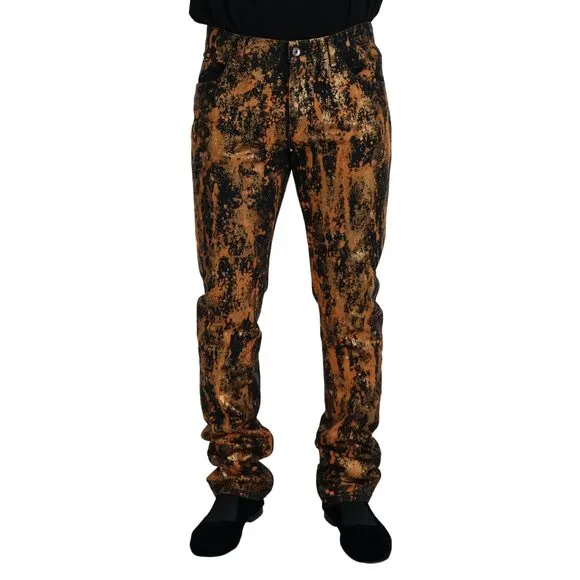 Dolce & Gabbana Golden Ash Cotton Retro Men Denim Jeans
          
      NWT