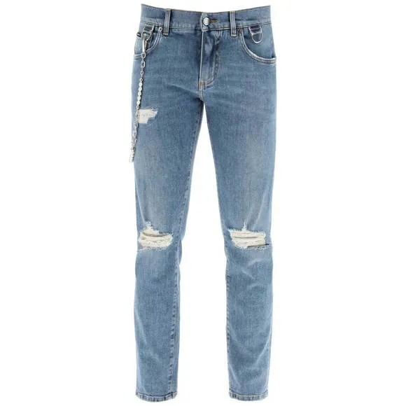 Dolce & gabbana destroyed jeans with keychain
          
      NWT