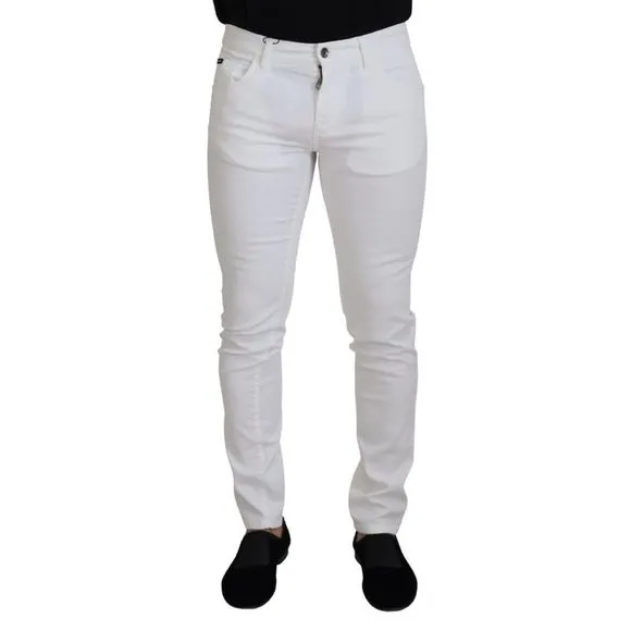 Dolce & Gabbana White Slim Skinny Stretch Cotton Denim Men's Jeans
          
      NWT