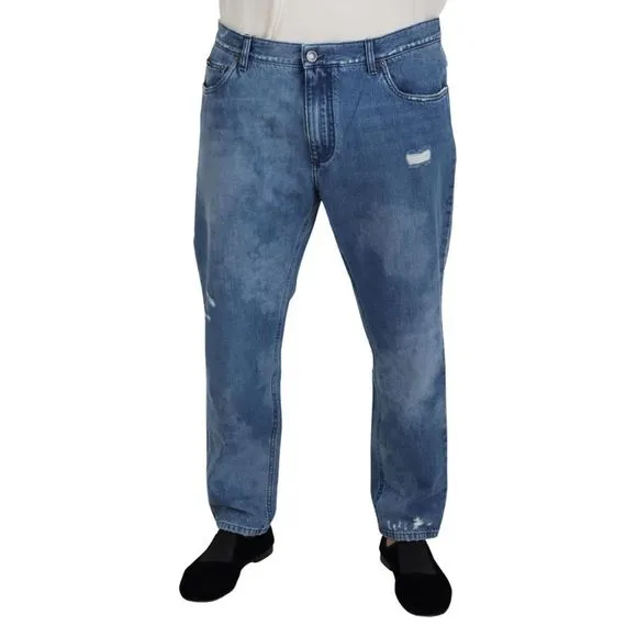 Dolce & Gabbana Blue Washed Cotton Casual Denim Men's Jeans
          
      NWT