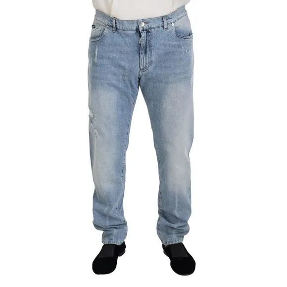 Dolce & Gabbana Light Blue Washed Cotton Denim Men's Jeans
          
      NWT