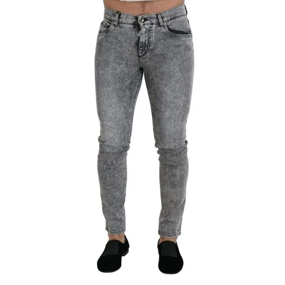 Dolce & Gabbana Gray Slim Fit Wash Stretch Cotton Denim Men's Jeans
          
      NWT