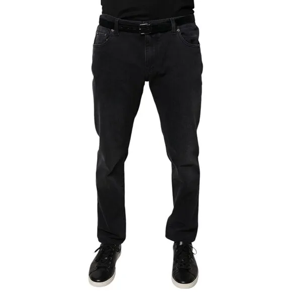 Dolce & Gabbana Black Logo Cotton Stretch Skinny Denim Jeans
              
      NWT