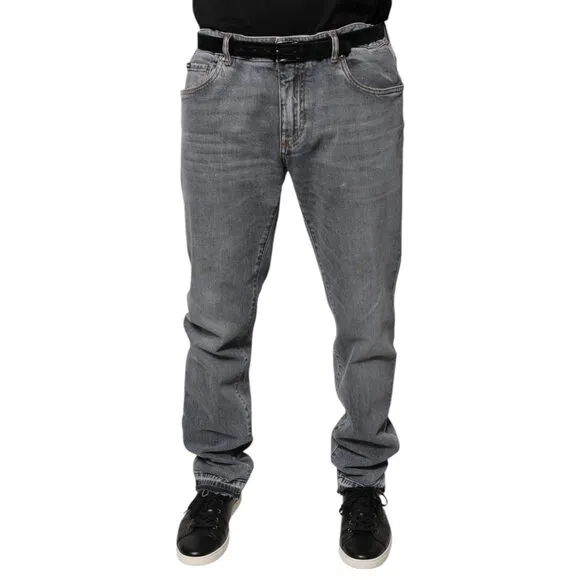 Dolce & Gabbana Gray Logo Cotton Stretch Skinny Denim Jeans
              
      NWT