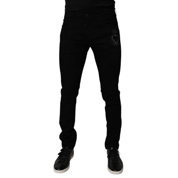 Dolce & Gabbana Black Sacred Heart Cotton Skinny Denim Jeans
              
      NWT