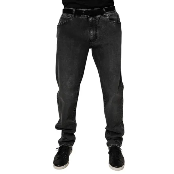 Dolce & Gabbana Black Cotton Stretch Skinny Men Denim Jeans
              
      NWT
