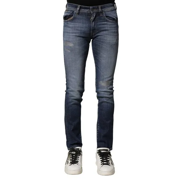 Dolce & Gabbana Blue Washed Cotton Slim Fit Men Denim Jeans
              
      NWT