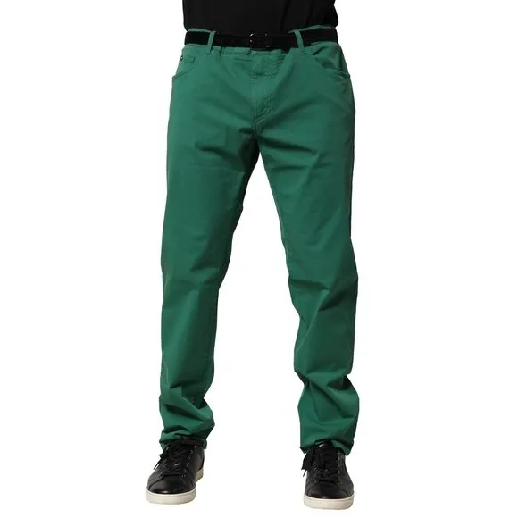 Dolce & Gabbana Green Cotton Stretch Skinny Men Denim Jeans
              
      NWT