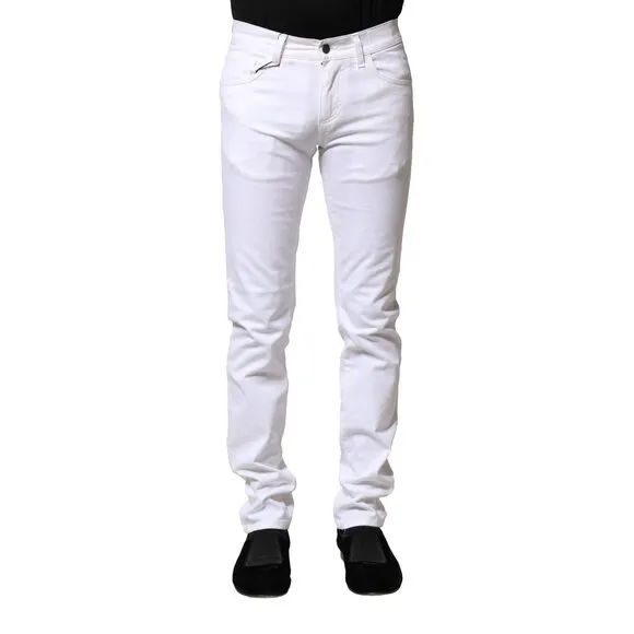 Dolce & Gabbana White Cotton Skinny Men Denim Jeans
              
      NWT