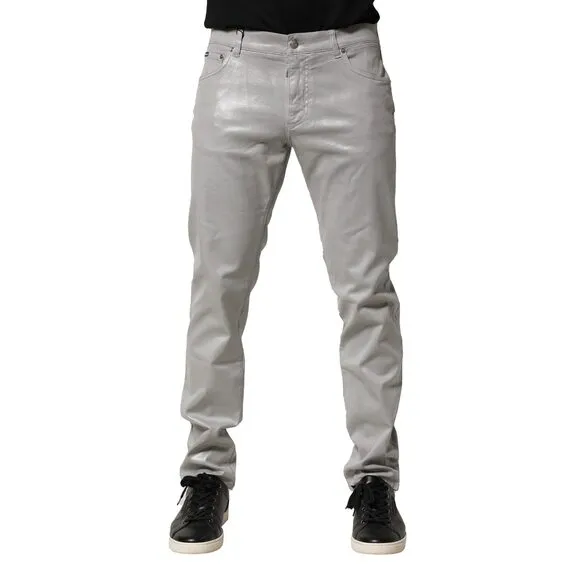 Dolce & Gabbana Silver Cotton Stretch Slim Denim Jeans
              
      NWT