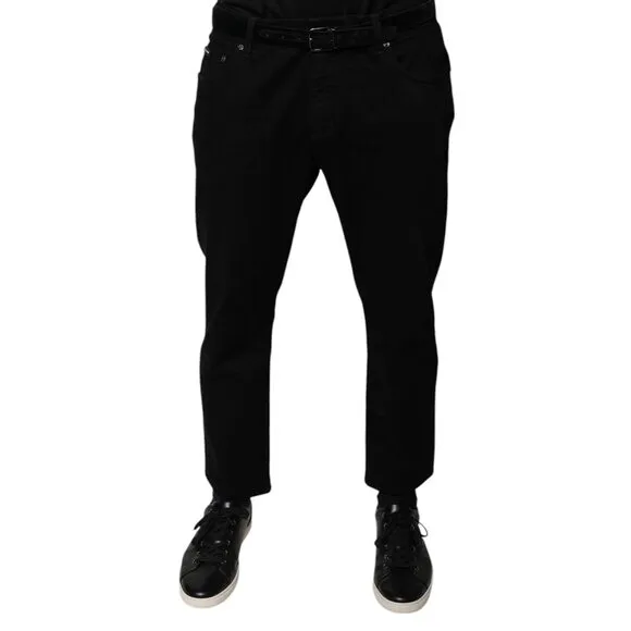 Dolce & Gabbana Black Cotton Stretch Logo Skinny Denim Jeans
              
      NWT