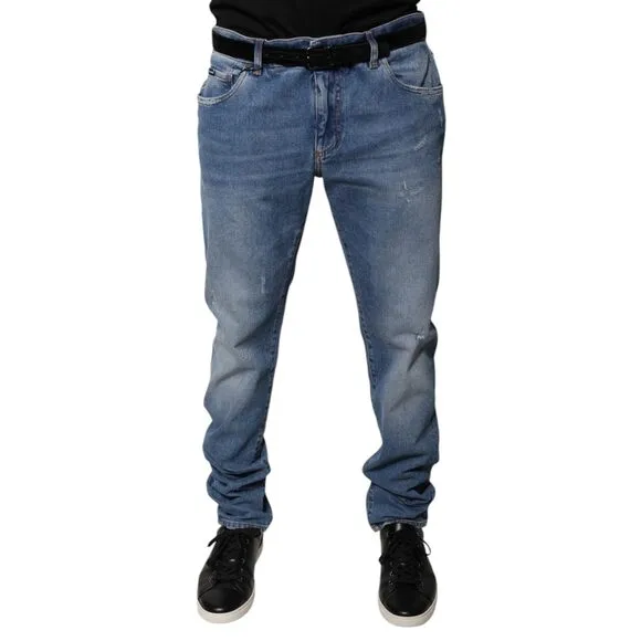 Dolce & Gabbana Light Blue Cotton Men Skinny Denim Jeans
              
      NWT