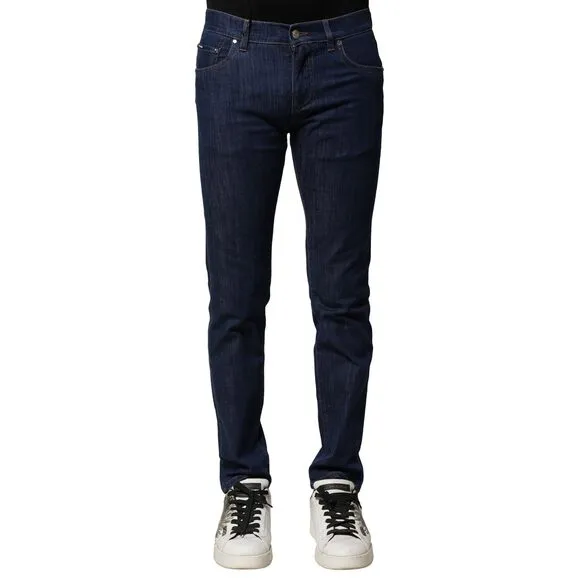 Dolce & Gabbana Blue Cotton Stretch Skinny Men Denim Jeans
              
      NWT