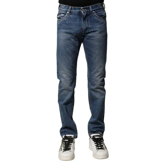 Dolce & Gabbana Blue Cotton Stretch Slim Fit Men Denim Jeans
              
      NWT