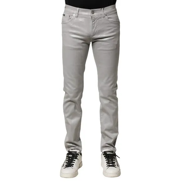 Dolce & Gabbana Light Gray Cotton Slim Fit Men Denim Jeans
              
      NWT