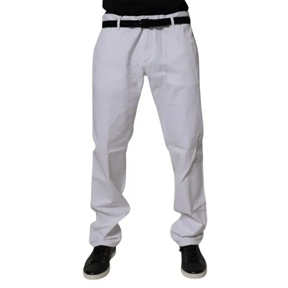 Dolce & Gabbana White Cotton Straight Men Denim Jeans
              
      NWT