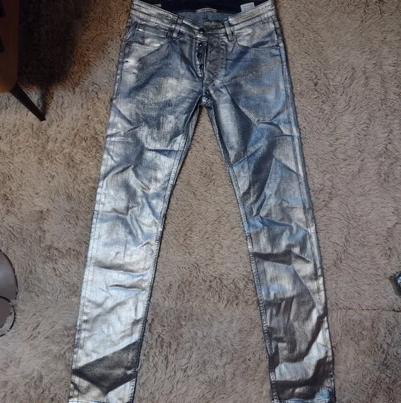 DON THE FULLER SILVER PAINTED MENS JEAN 31 X 31 NEVER WORN
