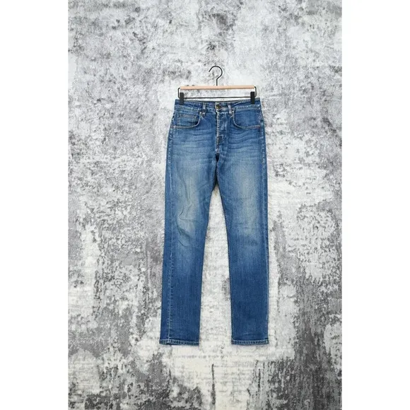 Don The Fuller Medium Blue Button Fly Skinny Denim Jeans