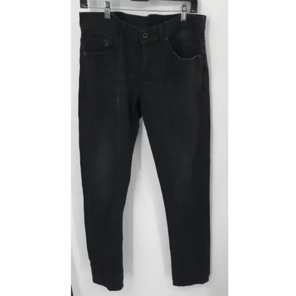 DondUp George mens black jeans skinny fit sz 34