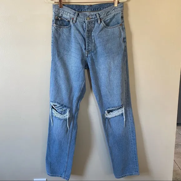 Dr. Denim Dash Atlas Blue Ripped Knee Distressed Jeans Men’s Size 30 x 32