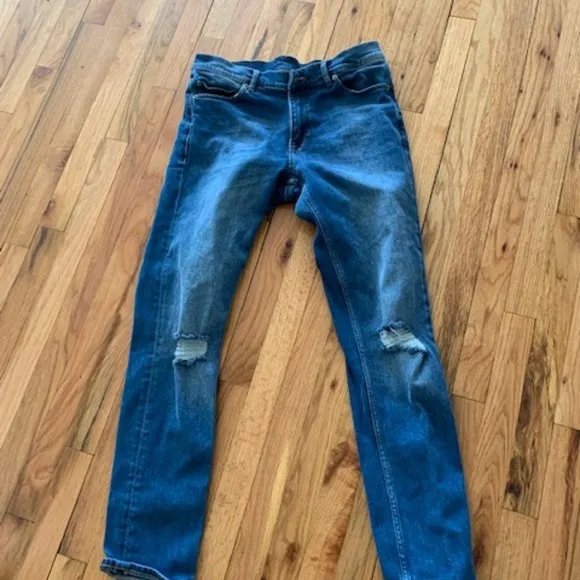 dr. denim mid indigo straight leg jeans size 32