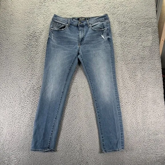 MBX Denim Jeans Mens 34x30 Blue Skinny Cotton Stretch Medium Wash