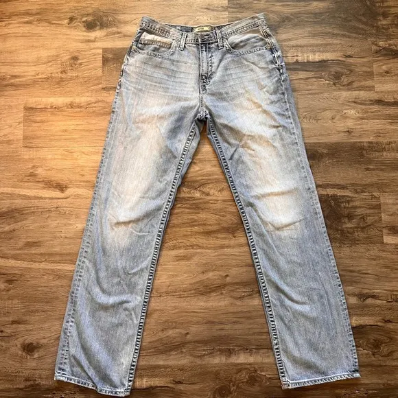 BKE Denim Jeans Relaxed Bootcut Light Wash Distressed Mens Size 36XXL