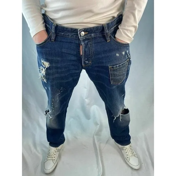 DSquared2 Grommet Pocket Bleach Paint Medium Wash