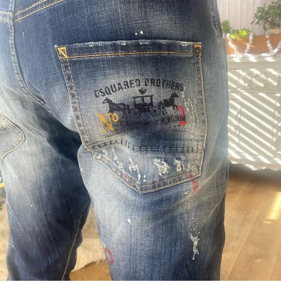 DSQUARED paint splattered Italian 54
