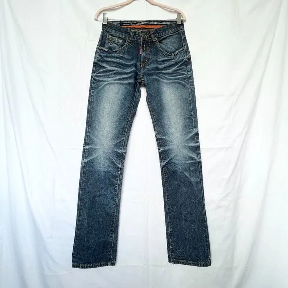 DSQUARED2 DISTRESSED DARK WASH SLIM/ STRAIGHT FIT JEANS SZ 29