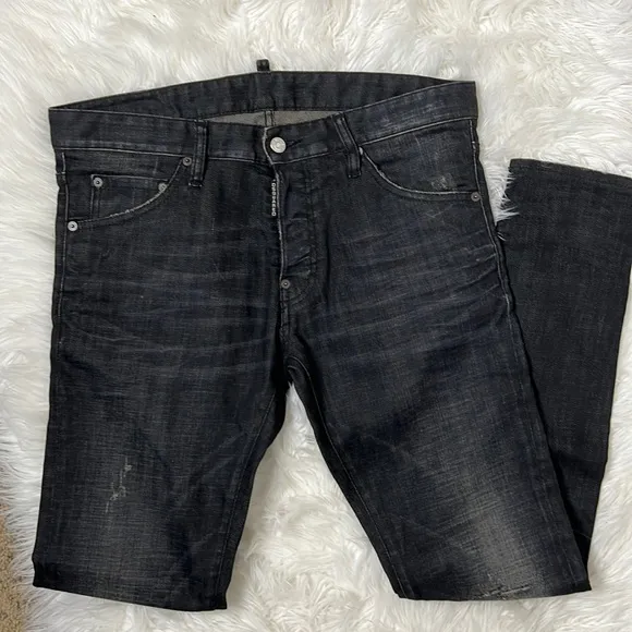 DSQUARED2 BLACK SLASH WASH COOL GUY JEANS Size US 40