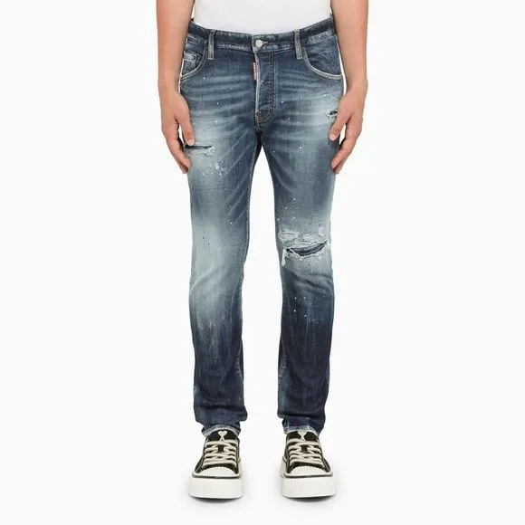 Dsquared2 Slim Skater Navy Washed Jeans
          
      NWT