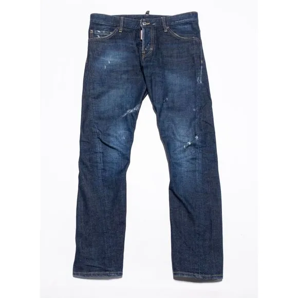 Dsquared2 Jeans Men's 46 Sexy Twist Denim Pants Distressed Italy Button-Fly Blue