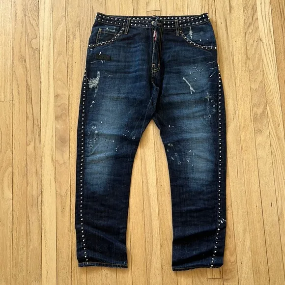 DSQUARED2 mens studded jeans size 44