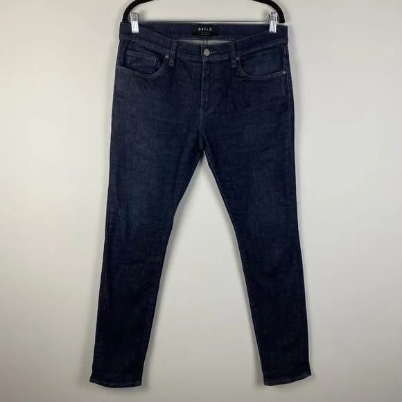 DSTLD Skinny Jeans 33x32 Mens Blue Denim Pants Stretch Dark Wash