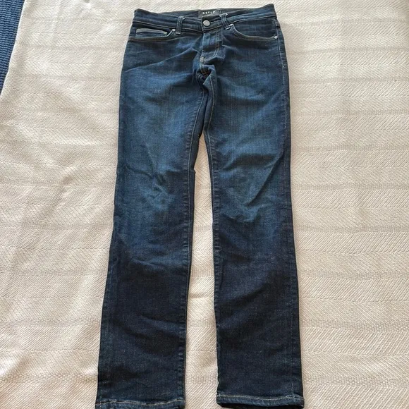 DSTLD Mens Skinny Slim Jeans in Dark Blue Wash (28x32)