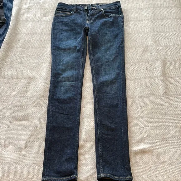 DSTLD Mens Skinny Jeans in Dark Blue Wash (28x32)
