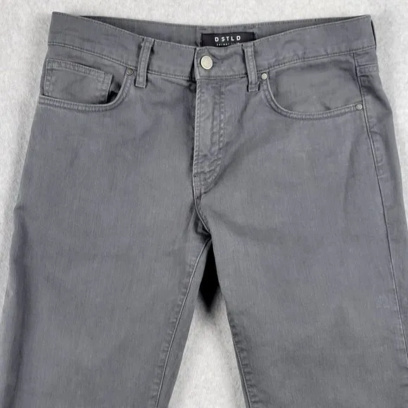 DSTLD Skinny Slim Jeans Pants Mens Sz 34 X 32 Gray Denim Straight Leg Pockets