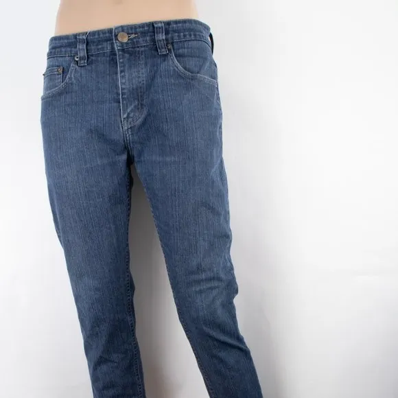 DSTLD Jeans Cigarette Raw Skinny 36 (32 X 31) Men's Denim Jeans Dark Wash