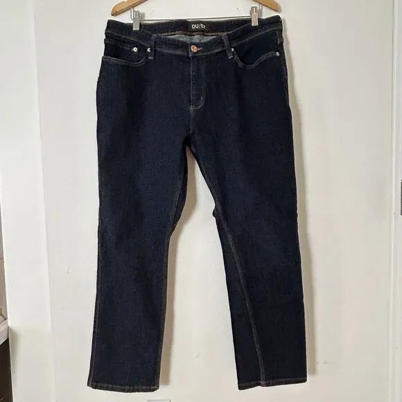 DU/ER Jeans Mens 40 x 30 L2X Relaxed Taper Blue Dark Wash