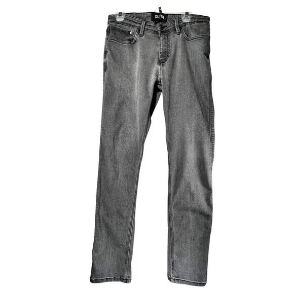 Du/er L2X Slim Fit Gray Jeans Stretch Denim Antibacterial Temp Control 34x32