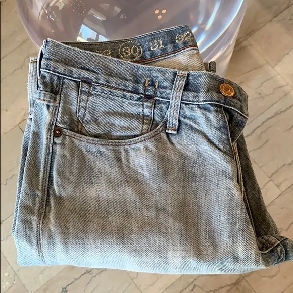 Distressed Earnest Sewn Jeans size 30x28 USA Made