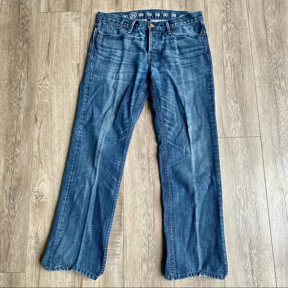 EARNEST SEWN SZ 33/29 BUTTON FLY STRAIGHT LEG JEAN