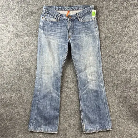 Earnest Sewn Jeans Bootcut No. 5 Adult 32 Blue Denim USA Cotton Mens 32x31