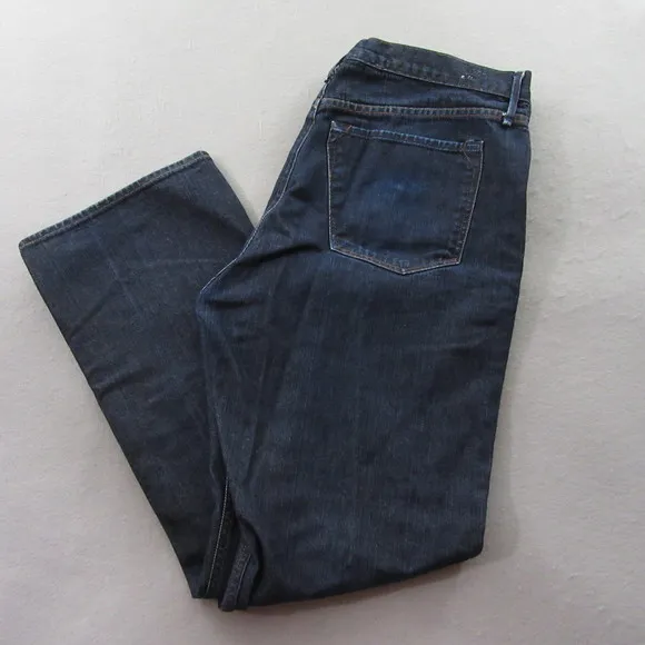 Earnest Sewn Mens Straight Jeans Size 40 x 31 Blue Dark Wash 100% Cotton Denim