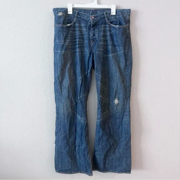 Earnest Sewn Hemingway 07 Mens Size 38x32 Button Fly Denim Blue Jeans